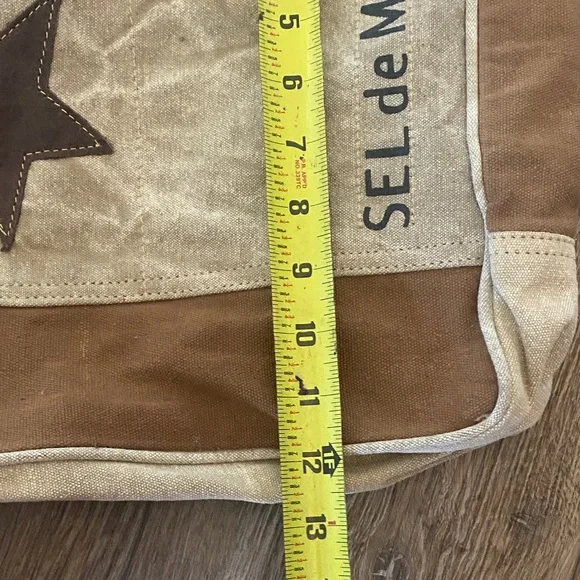 Myra Bag Western Leather Shoulder Bag  Canvas Crossbody Bag - Picture 5 of 15